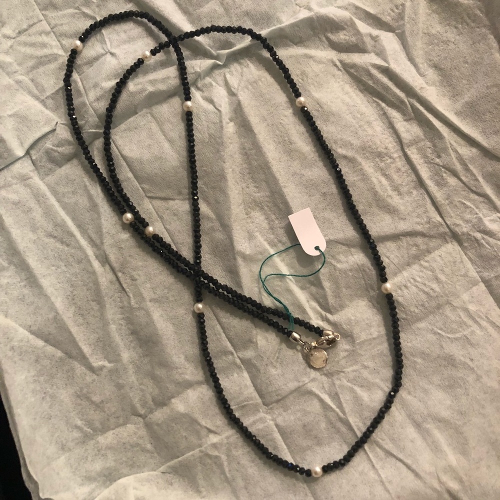New Tiffany Ziegfeld Black Spinel & Pearl Necklace - Picture 4 of 5